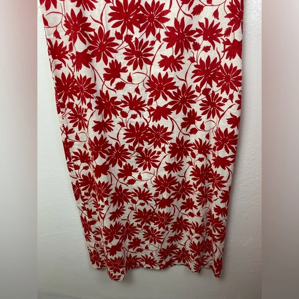 Vintage Linen Blend Vintage Bush Wacker Floral Midi Sleeveless Dress plus 16 - Picture 12 of 15